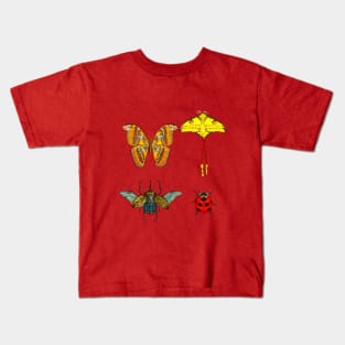 4 color Insects Kids T-Shirt